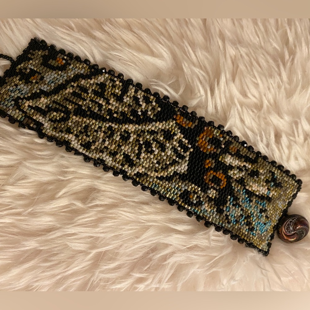 Beautiful Seed-Beaded Cuff Bracelet